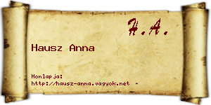 Hausz Anna névjegykártya
